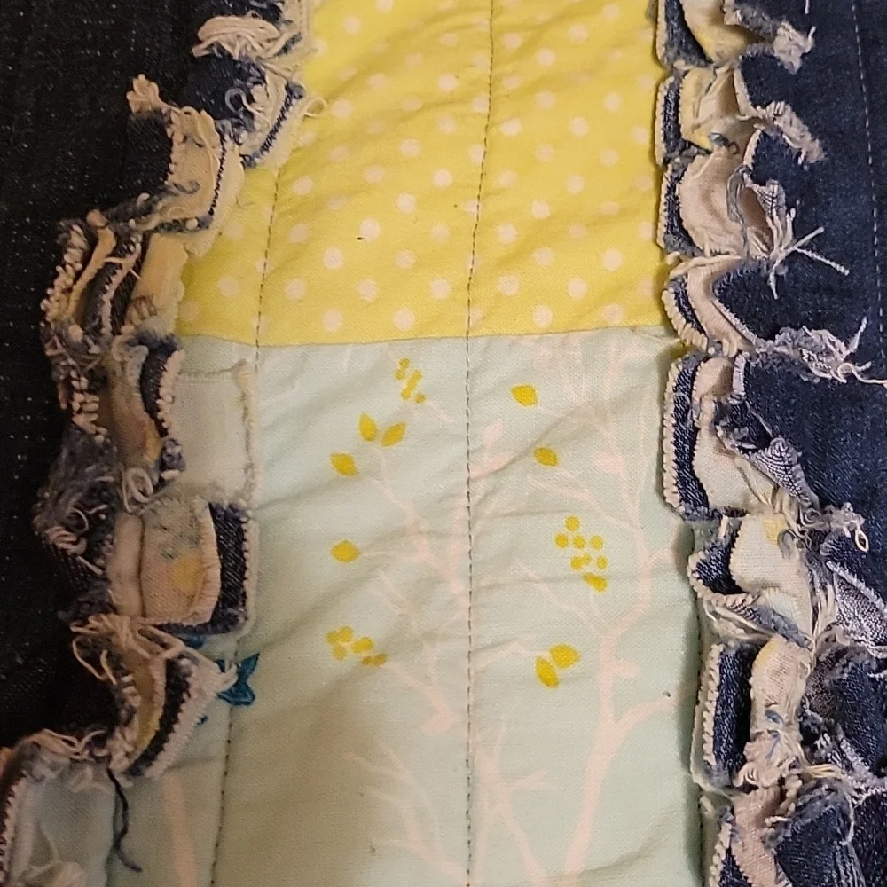 New Twin Rag Quilt hand crafted with Recycled Jeans - Molly Made It